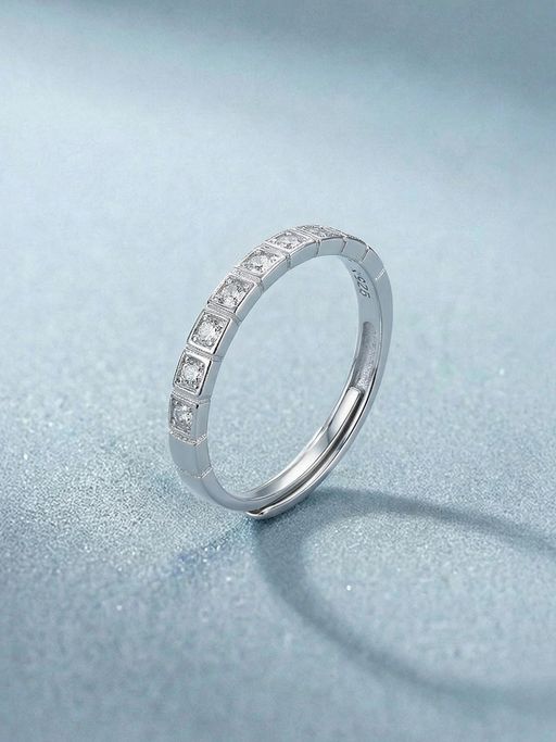 Palmonas Gleaming Line Structured 925 Sterling Silver Ring for Women