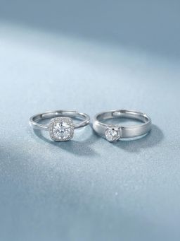 Palmonas - Duo Spark 925 Sterling Silver Ring for Women (Pack of 2)