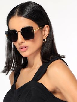 HASHTAG EYEWEAR - Women Square Black Sunglass-RL-190722-BLK (54)