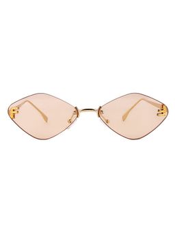 HASHTAG EYEWEAR - Women Diamond Light Brown Sunglass-RL-190792-L-YLO (54)