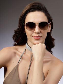 HASHTAG EYEWEAR - Women Oval Brown Sunglass-SEVA-2A935-BRN (50)