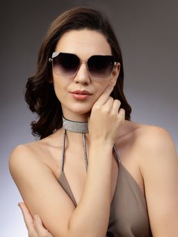 HASHTAG EYEWEAR - Women Oversized Gradient Black Sunglass-SEVA-5G21-BLK (52)