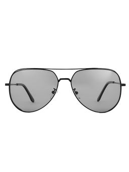 HASHTAG EYEWEAR - Men Aviator Grey Polarized Sunglass-SEWA-1380012AV-BLK-GRY (52)
