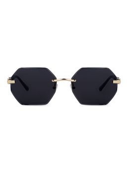 HASHTAG EYEWEAR - Men Hexagonal Black Sunglass-Sewa-5G142-Blk-Blk (46)