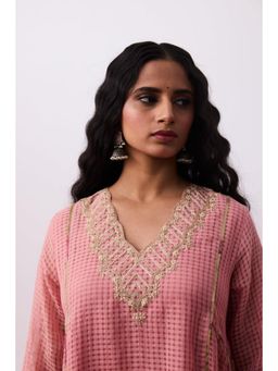 PANTS AND PAJAMAS - Pant AND PAJAMAS Women Cotton Silk Pink Kurta with Pant