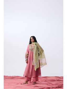 PANTS AND PAJAMAS - Pant AND PAJAMAS Women Cotton Silk Pink Kurta with Pant