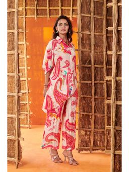 Karaj Jaipur - Women Crepe Multi-Color Shirt with Pant