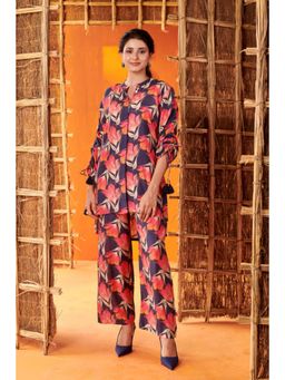 Karaj Jaipur - Women Muslin Blue Tunic with Pant