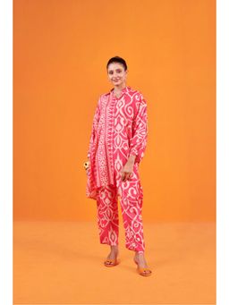 Karaj Jaipur - Women Muslin Pink Shirt with Pant