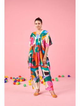 Karaj Jaipur - Women Muslin Multi-Color Kurti with Pant