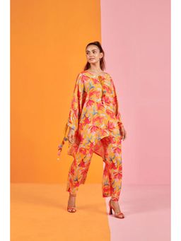 Karaj Jaipur - Women Muslin Yellow Kurti with Pant