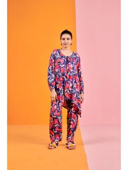 Karaj Jaipur - Women Muslin Blue Kurta with Pant