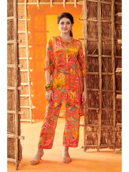 Karaj Jaipur - Women Crepe Multi-Color Shirt with Pant