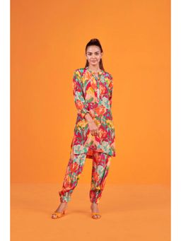 Karaj Jaipur - Women Crepe Multi-Color Kurta with Pant