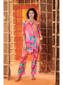 Karaj Jaipur - Women Muslin Purple Shirt with Pant