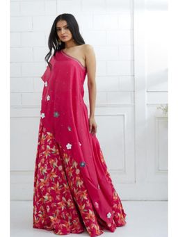 MANDIRA WIRK - Women Chanderi Pink Kurta with Palazzo