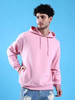 The Indian Garage Co - Men Pink Solid Regular Fit Hoodie