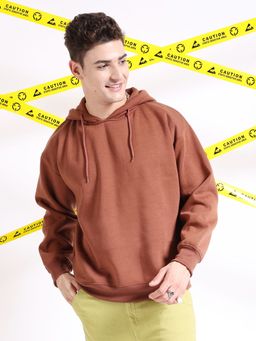 The Indian Garage Co - Men Brown Solid Regular Fit Hoodie