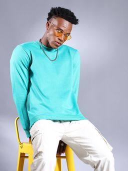 The Indian Garage Co - Men Green Solid Regular Fit Sweatshirt