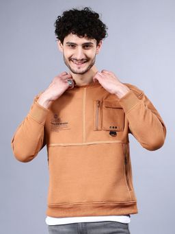 The Indian Garage Co - Men Brown Solid Regular Fit Sweatshirt