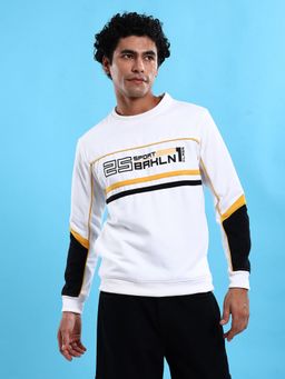The Indian Garage Co - Men White Colorblock Regular Fit Sweatshirt