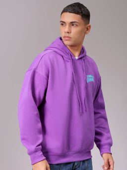The Indian Garage Co - Men Purple Printed Relaxed Fit Hoodie