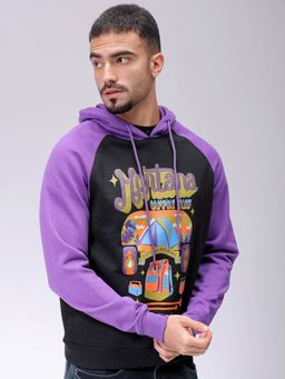 The Indian Garage Co - Men Black Printed Regular Fit Hoodie