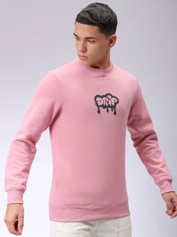 The Indian Garage Co - Men Pink Printed Regular Fit Sweatshirt