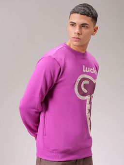The Indian Garage Co - Men Purple Printed Regular Fit Sweatshirt