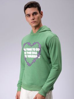 The Indian Garage Co - Men Green Printed Regular Fit Hoodie