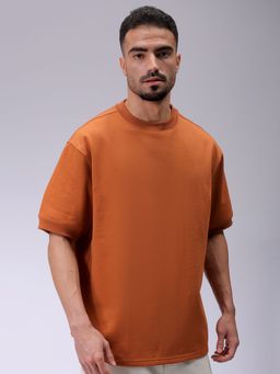 The Indian Garage Co - Men Brown Solid Relaxed Fit T-Shirt