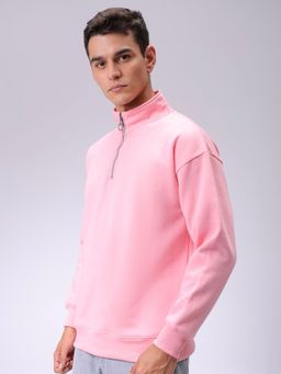The Indian Garage Co - Men Pink Solid Relaxed Fit Sweatshirt