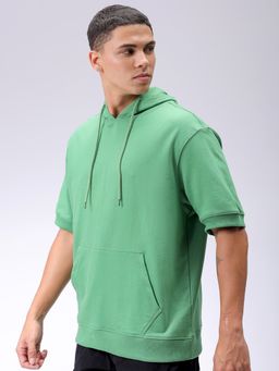 The Indian Garage Co - Men Green Solid Oversized Fit Hoodie