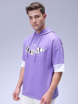 The Indian Garage Co - Men Oversized Fit Batman Printed Overhead Hooded Sweatshirt