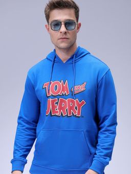 The Indian Garage Co - Men Regular Fit Tom & Jerry Printed Overhead Hooded Sweatshirt