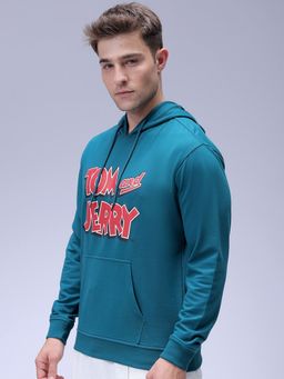 The Indian Garage Co - Men Regular Fit Tom & Jerry Printed Overhead Hooded Sweatshirt