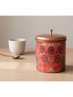 India Circus by Krsnaa Mehta - Pink Raceme Rosettes Steel Cookie Jar