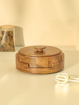 Brick Brown - Brown Mosaic Wood Roti Box Casserole