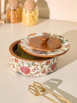Brick Brown - White Bela Wood Roti Box Casserole