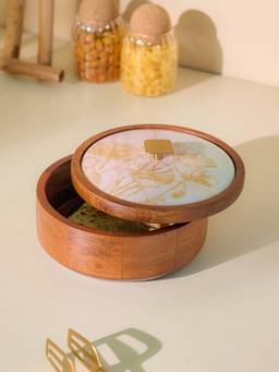 Brick Brown - Brown Noor Wood Roti Box Casserole