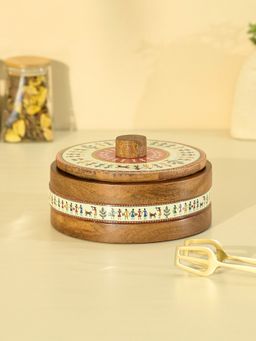Brick Brown - Brown Gatha Wood Roti Box Casserole
