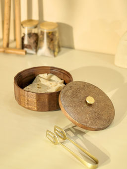 Brick Brown - Brown Anant Wood Roti Box Casserole