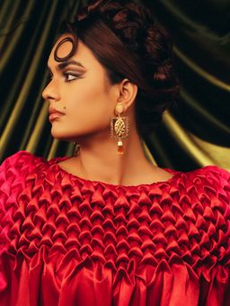 BaalaJewels - Multi-Color Golden Leaf Earrings