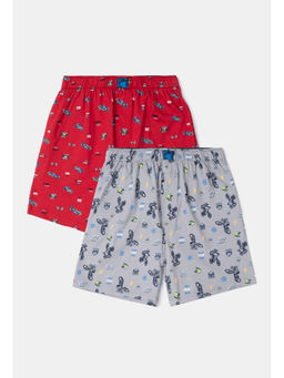 Jockey - MB05 Juniors Printed Boxer Shorts - Black & Rich Royal Blue (Pack of 2)