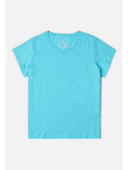 Jockey - RG02 Girl Super Combed Cotton Solid Short Sleeve T-Shirt - Blue Radiance
