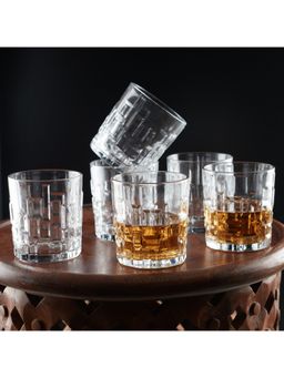 HomeTown - Cairo Glass Whisky Glass Set Of 6 In Transparent Colour