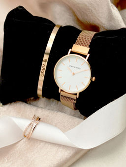 Joker and Witch - Joker & Witch White Stainless Steel Watch and Bracelet With Ring (Set of 3)