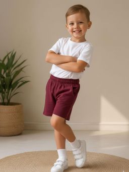 RIGO - Maroon Solid/Plain Shorts