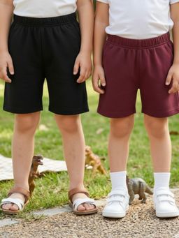 RIGO - Multi-Color Solid/Plain Shorts (Pack of 2)