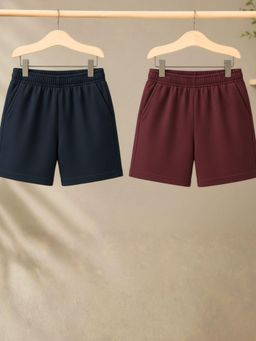 RIGO - Multi-Color Solid/Plain Shorts (Pack of 2)